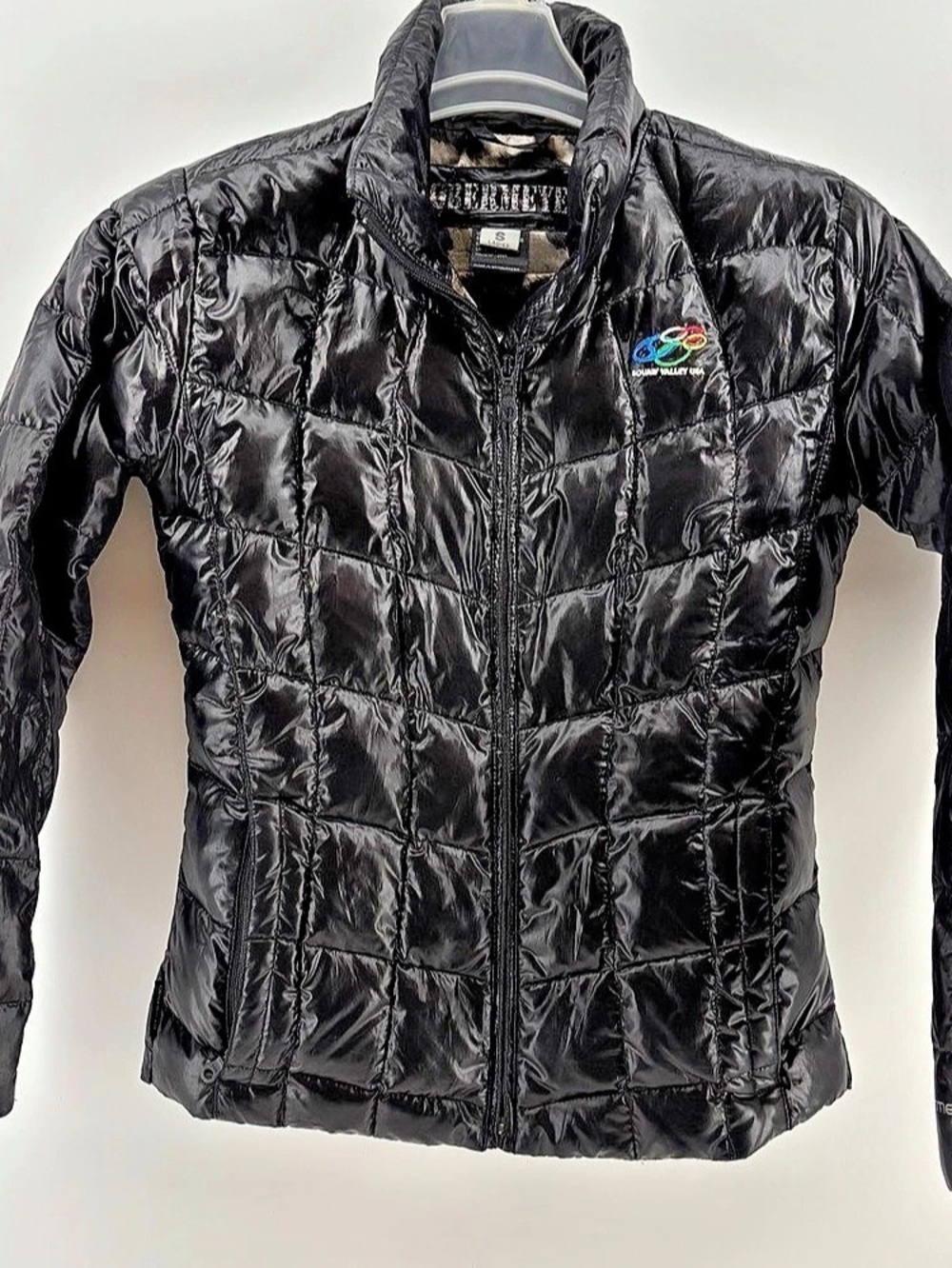 Obermeyer Squaw Valley Down Puffer Jacket Womens S Black Leopard Apres Ski